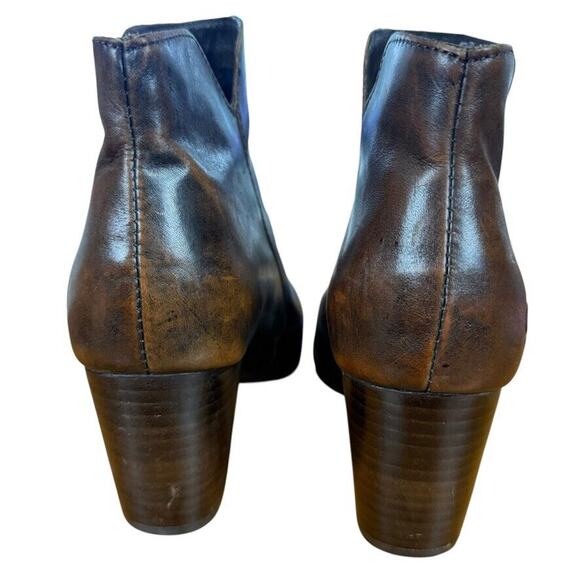 Born Jeana Womens Distressed Brown Chunky High Heel Boots Booties Shoes sz 7 M - Picture 11 of 16